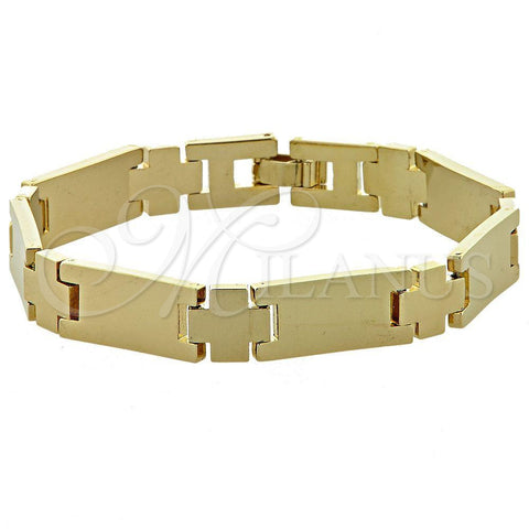 Oro Laminado Solid Bracelet, Gold Filled Style Polished, Golden Finish, 03.63.0524 (10 MM Thickness, 8 Inches Length)