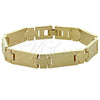 Oro Laminado Solid Bracelet, Gold Filled Style Polished, Golden Finish, 03.63.0524 (10 MM Thickness, 8 Inches Length)