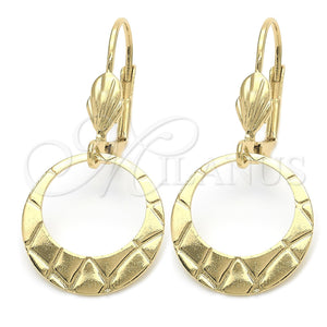 Oro Laminado Dangle Earring, Gold Filled Style Polished, Golden Finish, 5.121.006