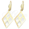 Oro Laminado Dangle Earring, Gold Filled Style Filigree Design, Polished, Golden Finish, 5.088.012