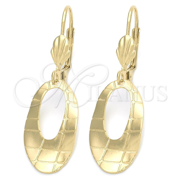 Oro Laminado Dangle Earring, Gold Filled Style Polished, Golden Finish, 5.076.005
