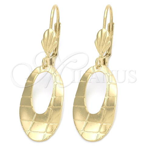 Oro Laminado Dangle Earring, Gold Filled Style Polished, Golden Finish, 5.076.005