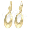 Oro Laminado Dangle Earring, Gold Filled Style Polished, Golden Finish, 5.076.005