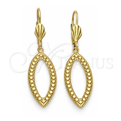Oro Laminado Dangle Earring, Gold Filled Style Polished, Golden Finish, 5.098.014