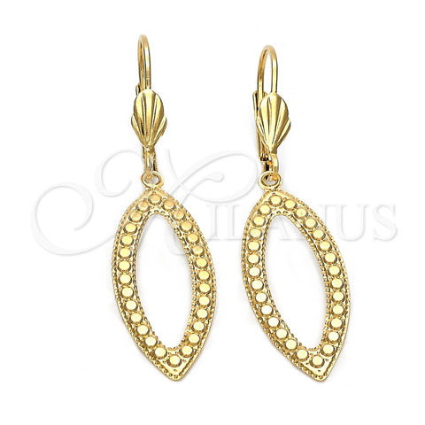 Oro Laminado Dangle Earring, Gold Filled Style Polished, Golden Finish, 5.098.014