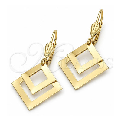 Oro Laminado Long Earring, Gold Filled Style Polished, Golden Finish, 5.076.012