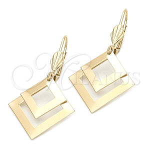 Oro Laminado Long Earring, Gold Filled Style Polished, Golden Finish, 5.076.012