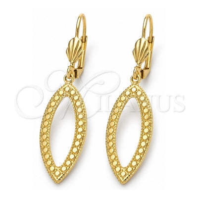 Oro Laminado Dangle Earring, Gold Filled Style Teardrop Design, Polished, Golden Finish, 5.104.014