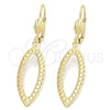 Oro Laminado Dangle Earring, Gold Filled Style Teardrop Design, Polished, Golden Finish, 5.104.014