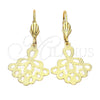 Oro Laminado Dangle Earring, Gold Filled Style Diamond Cutting Finish, Golden Finish, 5.121.012