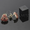 Oro Laminado Stud Earring, Gold Filled Style Love Knot Design, Red Enamel Finish, Golden Finish, 5.126.056.2 *PROMO*