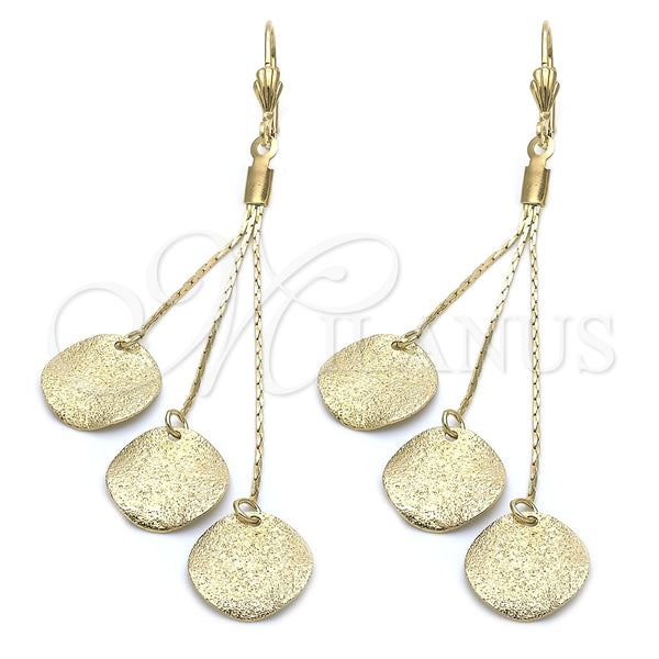 Oro Laminado Long Earring, Gold Filled Style Polished, Golden Finish, 5.112.001