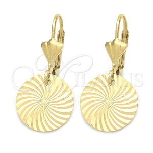 Oro Laminado Dangle Earring, Gold Filled Style Polished, Golden Finish, 5.081.017