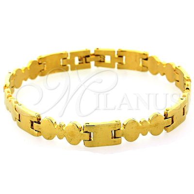 Oro Laminado Solid Bracelet, Gold Filled Style Polished, Golden Finish, 03.63.0527 (08 MM Thickness, 8 Inches for wholesale, main product view