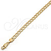 Oro Laminado Basic Necklace, Gold Filled Style Pave Cuban Design, Diamond Cutting Finish, Golden Finish, 5.223.004.30 (140 Gauge, 06 MM Thickness, 30 Inches Length)