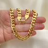 Oro Laminado Basic Necklace, Gold Filled Style Concave Cuban Design, Polished, Golden Finish, 5.223.001.30 (230 Gauge, 09 MM Thickness, 30 Inches Length)