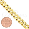 Oro Laminado Basic Necklace, Gold Filled Style Concave Cuban Design, Polished, Golden Finish, 5.223.001.30 (230 Gauge, 09 MM Thickness, 30 Inches Length)