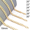 Oro Laminado Basic Necklace, Gold Filled Style Concave Cuban Design, Polished, Golden Finish, 5.223.001.30 (230 Gauge, 09 MM Thickness, 30 Inches Length)