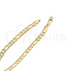 Oro Laminado Basic Necklace, Gold Filled Style Pave Figaro Design, Diamond Cutting Finish, Golden Finish, 5.223.034.30 (160 Gauge, 07 MM Thickness, 30 Inches Length)