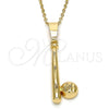 Oro Laminado Fancy Pendant, Gold Filled Style Ball Design, Diamond Cutting Finish, Golden Finish, 5.183.021
