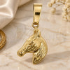 Oro Laminado Fancy Pendant, Gold Filled Style Horse Design, Polished, Golden Finish, 5.183.017