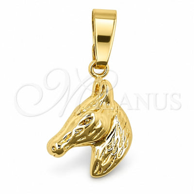 Oro Laminado Fancy Pendant, Gold Filled Style Horse Design, Polished, Golden Finish, 5.183.017
