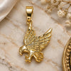 Oro Laminado Fancy Pendant, Gold Filled Style Eagle Design, Diamond Cutting Finish, Golden Finish, 5.182.010