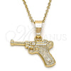 Oro Laminado Fancy Pendant, Gold Filled Style Diamond Cutting Finish, Golden Finish, 5.181.038