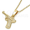 Oro Laminado Fancy Pendant, Gold Filled Style Diamond Cutting Finish, Golden Finish, 5.181.038