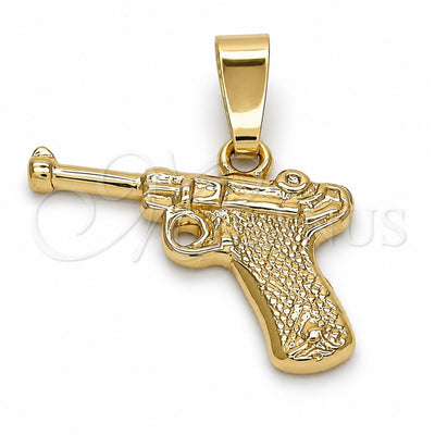 Oro Laminado Fancy Pendant, Gold Filled Style Diamond Cutting Finish, Golden Finish, 5.181.038