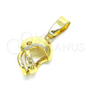 Oro Laminado Fancy Pendant, Gold Filled Style Diamond Cutting Finish, Golden Finish, 5.183.036
