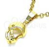 Oro Laminado Fancy Pendant, Gold Filled Style Diamond Cutting Finish, Golden Finish, 5.183.036
