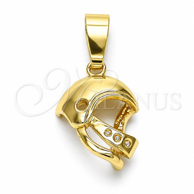 Oro Laminado Fancy Pendant, Gold Filled Style Diamond Cutting Finish, Golden Finish, 5.183.036