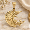 Oro Laminado Fancy Pendant, Gold Filled Style Fish Design, Diamond Cutting Finish, Golden Finish, 5.180.023