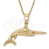 Oro Laminado Fancy Pendant, Gold Filled Style Fish Design, Polished, Golden Finish, 5.180.030