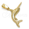 Oro Laminado Fancy Pendant, Gold Filled Style Fish Design, Polished, Golden Finish, 5.180.030