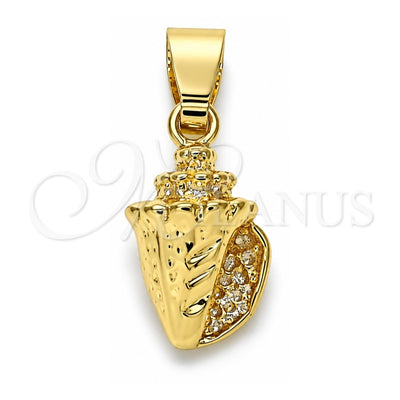 Oro Laminado Fancy Pendant, Gold Filled Style Diamond Cutting Finish, Golden Finish, 5.180.041