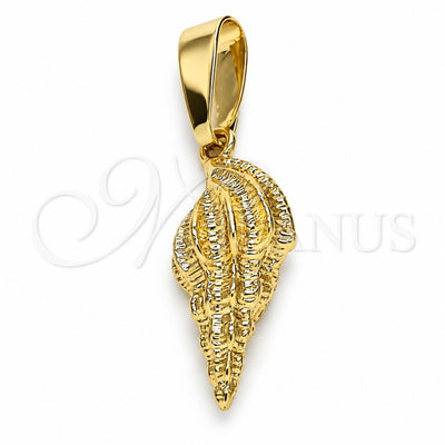 Oro Laminado Fancy Pendant, Gold Filled Style Diamond Cutting Finish, Golden Finish, 5.180.021
