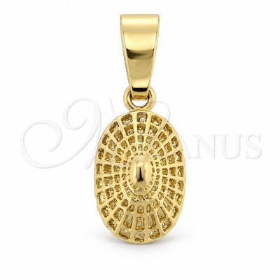 Oro Laminado Fancy Pendant, Gold Filled Style Diamond Cutting Finish, Golden Finish, 5.180.040