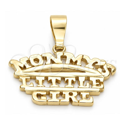 Oro Laminado Fancy Pendant, Gold Filled Style Diamond Cutting Finish, Golden Finish, 5.181.004