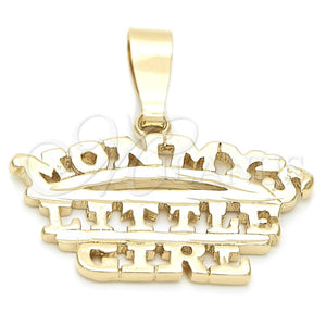 Oro Laminado Fancy Pendant, Gold Filled Style Diamond Cutting Finish, Golden Finish, 5.181.004