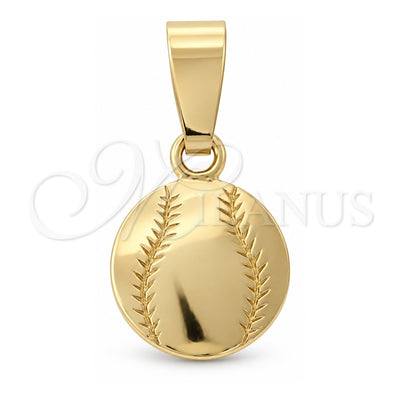 Oro Laminado Fancy Pendant, Gold Filled Style Ball Design, Polished, Golden Finish, 5.183.024