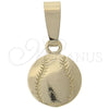 Oro Laminado Fancy Pendant, Gold Filled Style Ball Design, Polished, Golden Finish, 5.183.024