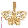Oro Laminado Fancy Pendant, Gold Filled Style Butterfly Design, Polished, Golden Finish, 5.183.027