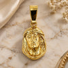 Oro Laminado Religious Pendant, Gold Filled Style Jesus Design, Polished, Golden Finish, 5.199.037