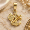 Oro Laminado Religious Pendant, Gold Filled Style Cross Design, Diamond Cutting Finish, Golden Finish, 5.186.025