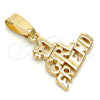 Oro Laminado Fancy Pendant, Gold Filled Style Polished, Golden Finish, 5.181.020