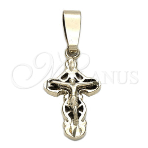 Oro Laminado Religious Pendant, Gold Filled Style Crucifix Design, Polished, Golden Finish, 5.190.031