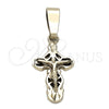 Oro Laminado Religious Pendant, Gold Filled Style Crucifix Design, Polished, Golden Finish, 5.190.031