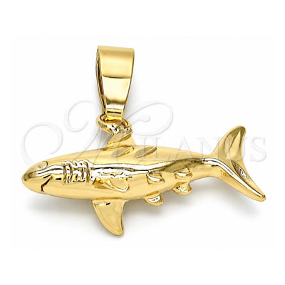 Oro Laminado Fancy Pendant, Gold Filled Style Fish Design, Polished, Golden Finish, 5.180.039